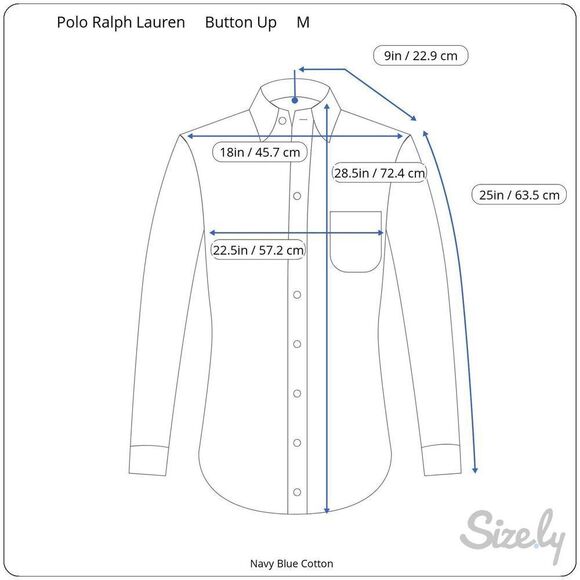 Polo Ralph Lauren Patterned Navy Blue Button Up Shirt Men’s M - Picture 9 of 9